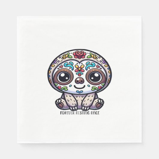 Dia De Los Muertos SlothアクティブTシャツ スタンダードランチョンナプキン (正面)