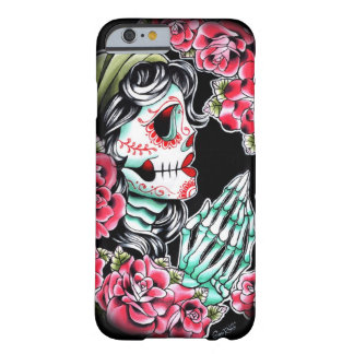 Dia De Los Muertos Sugarのスカルの入れ墨のフラッシュ Barely There iPhone 6 ケース