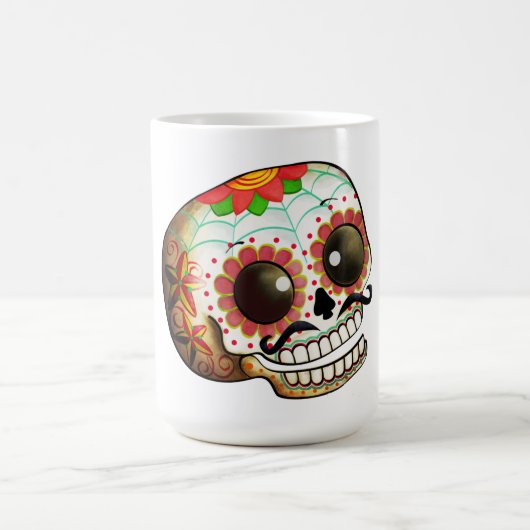 Dia de Los Muertos Sugarのスカルの芸術 コーヒーマグカップ (中央)