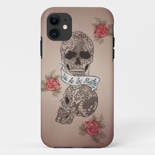 Dia De Los Muertos Sugarのスカル Case-Mate iPhoneケース (裏面)