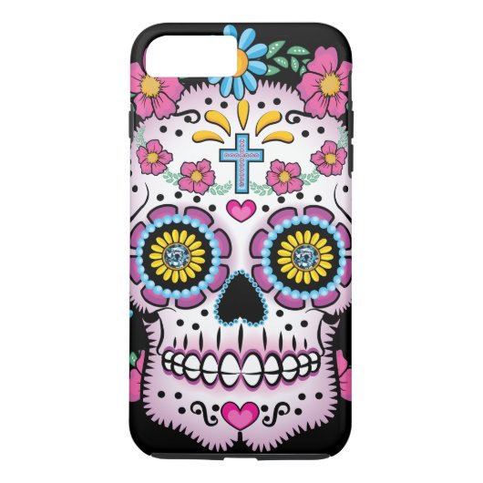 Dia de los Muertos Sugarのスカル Case-Mate iPhoneケース (裏面)