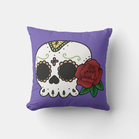 Dia de los Muertos Sugar Skull クッション (正面)
