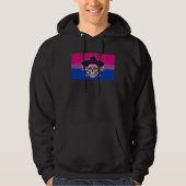 Dia De Los Muertos Sugar Skull Bisexual Pride Flag パーカ (正面)