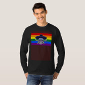 Dia De Los Muertos Sugar Skull Gay Pride Flag Mexi Tシャツ (正面フル)