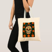 Día de los Muertos Sugar Skull Tote Bag  トートバッグ (正面(商品))