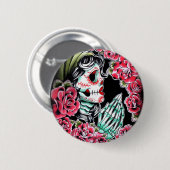 Dia De Los Muertos Tattooのフラッシュ 缶バッジ (正面&裏面)