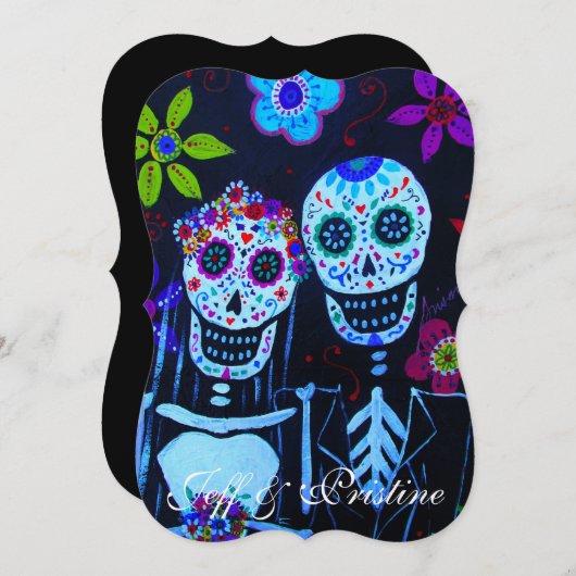 DIA DE LOS MUERTOS TE 結婚 AMO's 招待状 (正面/裏面)