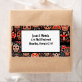 Día de los muertos Till Death Engagement Party ラベル (インサイチュ)