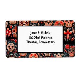 Día de los muertos Till Death Engagement Party ラベル