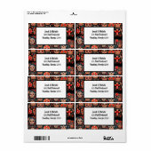 Día de los muertos Till Death Engagement Party ラベル (フルシート)