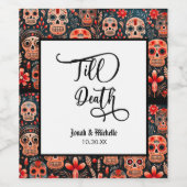 Día de los muertos Till Death Engagement Party ワインラベル (シングルラベル)