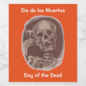 Dia de los Muertos Toastingスケルトンワインラベル ワインラベル (シングルラベル)