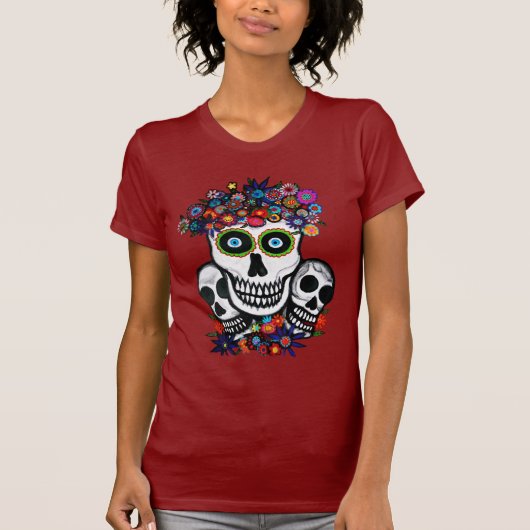 DIA DE LOS MUERTOS TRES CALAVERA Tシャツ (正面)