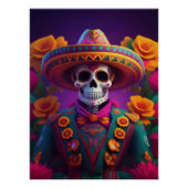 Día de los Muertos: Vibrant Sugar Skull Mariachi ポスター (正面)