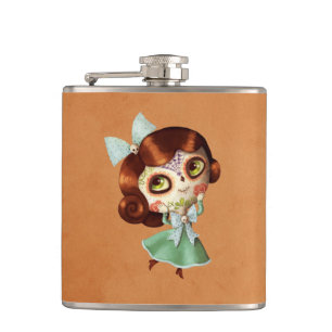 Dia de Los Muertos Vintageの人形 フラスク