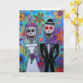 DIA DE LOS MUERTOS WEDDING カード (黄色い花)