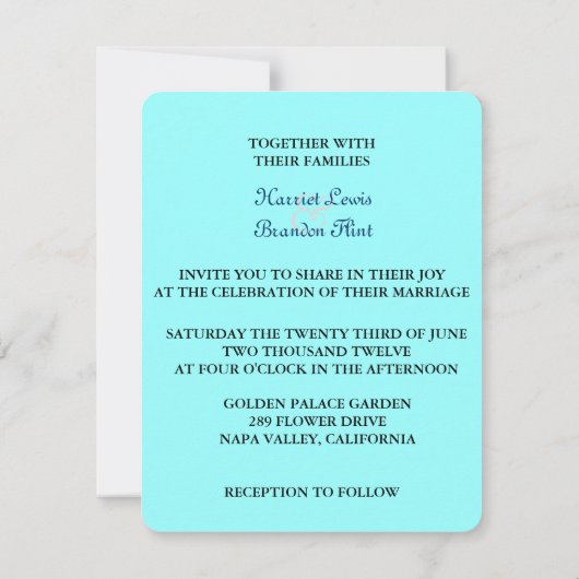 DIA DE LOS MUERTOS WEDDING 招待状 (裏面)