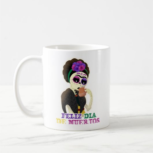 Día de muerto frida kahlo mug コーヒーマグカップ (左)