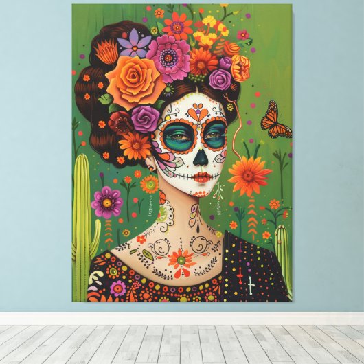 Dia de muertos、メキシコの美学 キャンバスプリント (インサイチュ (ウッドフロア))