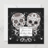 Día de Muertos Calavera de Azúcar Boda o Fiesta Ev 招待状 (正面)