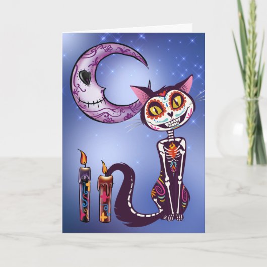 Día de Muertos de Luna y Gato カード (正面)