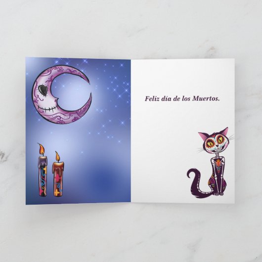 Día de Muertos de Luna y Gato カード (内部)
