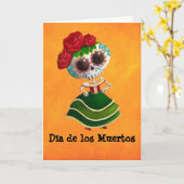 Dia de Muertos Mexicanの失敗の死 カード (黄色い花)