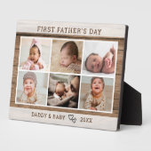 Día del Padre Primero Feliz 6 Foto Collage Madera  フォトプラーク (側面)