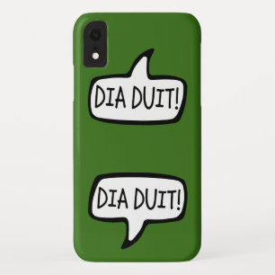 DIA DUIT!アイルランドのゲール語のグリーティングスピーチバブル iPhone XRケース