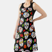 Dia Los Muertos：砂糖のスカルパターン。 エプロン (インサイチュ)