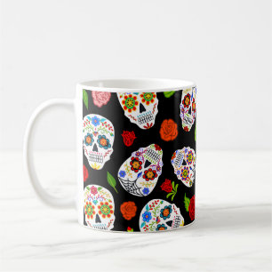 Dia Los Muertos：砂糖のスカルパターン。 コーヒーマグカップ