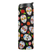 Dia Los Muertos：砂糖のスカルパターン。 タンブラー (回転左)