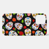 Dia Los Muertos:砂糖のスカルパターン。 Case-Mate iPhoneケース (裏面 (横))