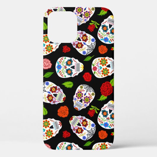 Dia Los Muertos:砂糖のスカルパターン。 Case-Mate iPhoneケース (裏面)