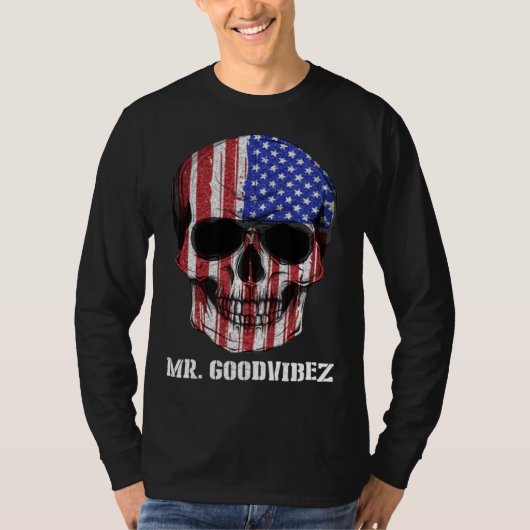 Dia Los Muertos Skull America Tシャツ (正面)
