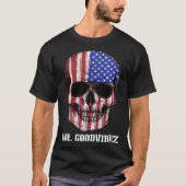 Dia Los Muertos Skull America Tシャツ (正面)