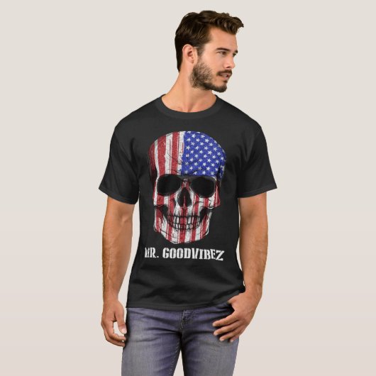Dia Los Muertos Skull America Tシャツ (正面フル)