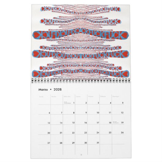 Día tras día カレンダー (3月 2028)