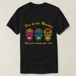 Diaa de los Muertos 3はスカルハロウィンを砂糖で甘くします Tシャツ