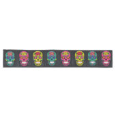 Diaa de los Muertos Sugarのスカルの暗い木16X108 " ロングテーブルランナー (横)