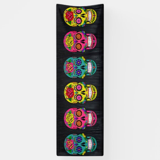 Diaa de los Muertos Sugarのスカル 横断幕 (縦)