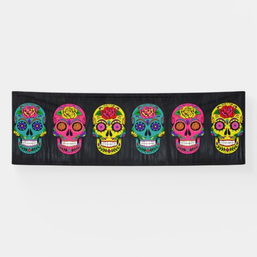 Diaa de los Muertos Sugarのスカル 横断幕 (横)