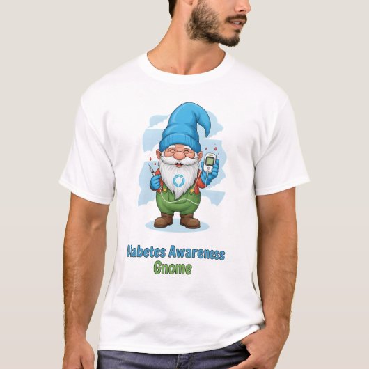 Diabetes Awareness Gnome PNG | Cute Diabetes  Tシャツ (正面)