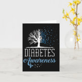 Diabetes Awareness Month Vintage Butterfly T1 T2 カード (黄色い花)