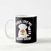 Diabetes Awareness Quote Racoon Feral Like My Bloo コーヒーマグカップ (左)