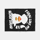 Diabetes Awareness Quote Racoon Feral Like My Bloo フリースブランケット (正面(横))