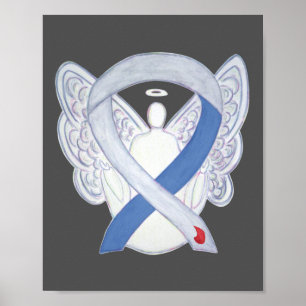 Diabetes Awareness Ribbon IDDM Angel Poster Print ポスター