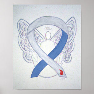 Diabetes Awareness Ribbon IDDM Angel Poster Print ポスター