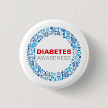 Diabetes Awarenss Blue Circle with Symbols