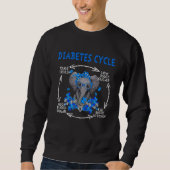 Diabetes Cycle  Elephant Blue Awareness Insulin Wa スウェットシャツ (正面)